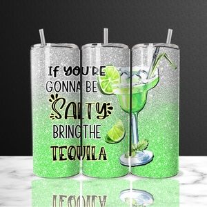 Lemon Lime 20 oz Tumbler w/ customized Lime Lid